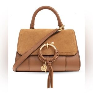 NWT See By Chloe Ladylike Leather and Suede Satchel